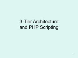 3-Tier Architecture and PHP Scripting 1