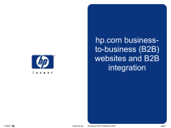 hp.com business- to-business (B2B) websites and B2B integration