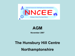 AGM The Hunsbury Hill Centre Northamptonshire November 2007