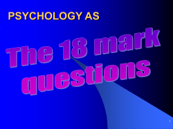 PSYCHOLOGY AS 1