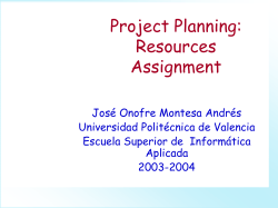 Project Planning: Resources Assignment