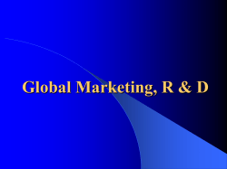 Global Marketing, R &amp; D