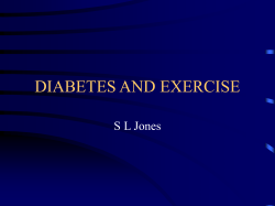 DIABETES AND EXERCISE S L Jones