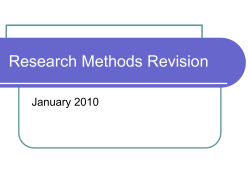 Research Methods Revision January 2010
