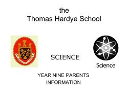 the Thomas Hardye School SCIENCE YEAR NINE PARENTS