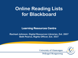 Online Reading Lists for Blackboard Learning Resources Centre