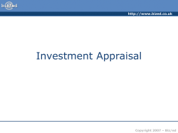 Investment Appraisal  Copyright 2007 – Biz/ed