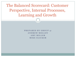 The Balanced Scorecard: Customer Perspective, Internal Processes, Learning and Growth