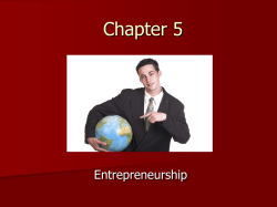Chapter 5 Entrepreneurship
