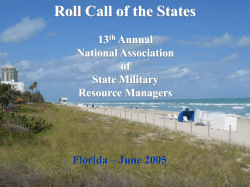Roll Call of the States 13 Annual National Association