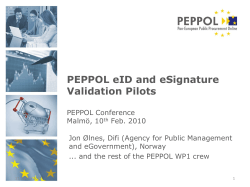 PEPPOL eID and eSignature Validation Pilots