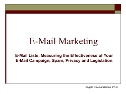 E-Mail Marketing E-Mail Lists, Measuring the Effectiveness of Your