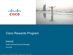 Cisco Rewards Program [name] Inside Channel Account Manager [country]