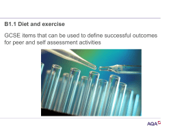 B1.1 Diet and exercise for peer and self assessment activities
