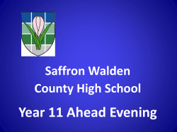 Year 11 Ahead Evening Saffron Walden County High School