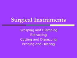 Surgical Instruments Grasping and Clamping Retracting Cutting and Dissecting