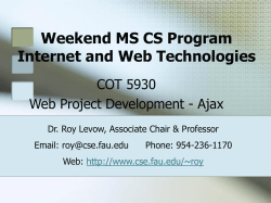 Weekend MS CS Program Internet and Web Technologies COT 5930