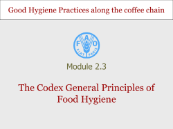 The Codex General Principles of Food Hygiene Module 2.3