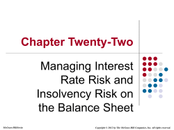 Chapter Twenty-Two Managing Interest Rate Risk and Insolvency Risk on