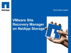 VMware Site Recovery Manager on NetApp Storage