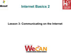 Internet Basics 2 Lesson 3: Communicating on the Internet