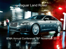 Jaguar Land Rover IEMA Annual Conference 15 November 2011 Fran Leedham