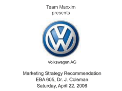 Team Maxxim presents Marketing Strategy Recommendation EBA 605, Dr. J. Coleman