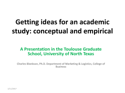 Getting ideas for an academic study: conceptual and empirical