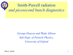 Smith-Purcell radiation and picosecond bunch diagnostics George Doucas and Wade Allison