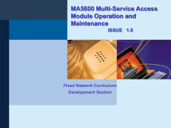 MA5600 Multi-Service Access Module Operation and Maintenance ISSUE
