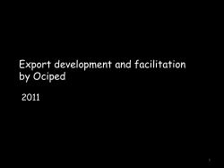 Export development and facilitation by Ociped 2011 1
