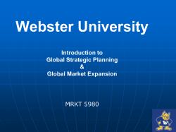 Webster University Introduction to Global Strategic Planning &amp;