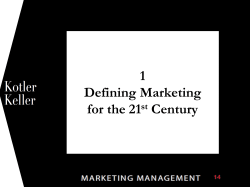 1 Defining Marketing for the 21 Century