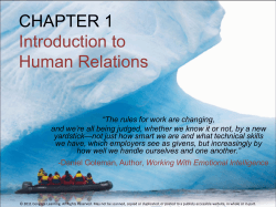 CHAPTER 1 Introduction to Human Relations