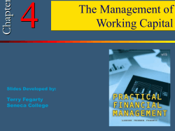 4 Chapter The Management of Working Capital