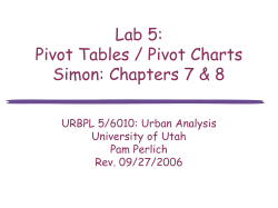 Lab 5: Pivot Tables / Pivot Charts Simon: Chapters 7 &amp; 8
