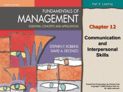 Chapter 12 Communication and Interpersonal