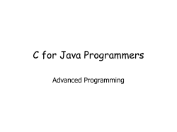 C for Java Programmers Advanced Programming