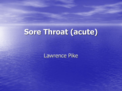 Sore Throat (acute) Lawrence Pike