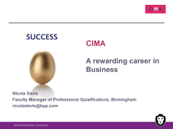 CIMA A rewarding career in Business Nicola Davis