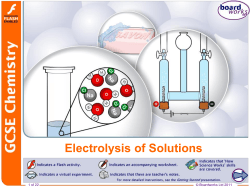 Electrolysis of Solutions 1 of 22 © Boardworks Ltd 2011