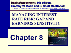 Chapter 8 MANAGING INTEREST RATE RISK: GAP AND EARNINGS SENSITIVITY