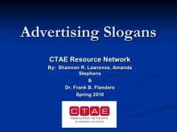 Advertising Slogans CTAE Resource Network By:  Shannon R. Lawrence, Amanda Stephens