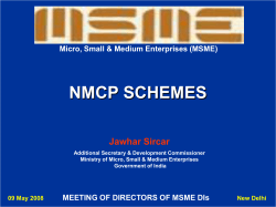 NMCP SCHEMES Jawhar Sircar Micro, Small &amp; Medium Enterprises (MSME)