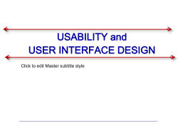 USABILITY and USER INTERFACE DESIGN Click to edit Master subtitle style