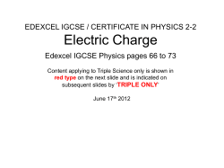 Electric Charge EDEXCEL IGCSE / CERTIFICATE IN PHYSICS 2-2