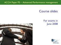 Course slides For exams in June 2008