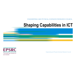Shaping Capabilities in ICT ENGINEERING AND PHYSICAL SCIENCES RESEARCH COUNCIL