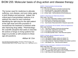 BIOM 255: Molecular basis of drug action and disease therapy