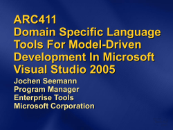 ARC411 Domain Specific Language Tools For Model-Driven Development In Microsoft